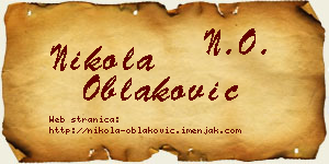 Nikola Oblaković vizit kartica